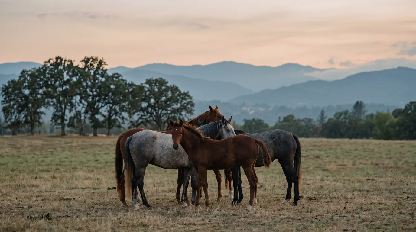 Chevaux en liberté, Écurie Maison Maurin, Drôme